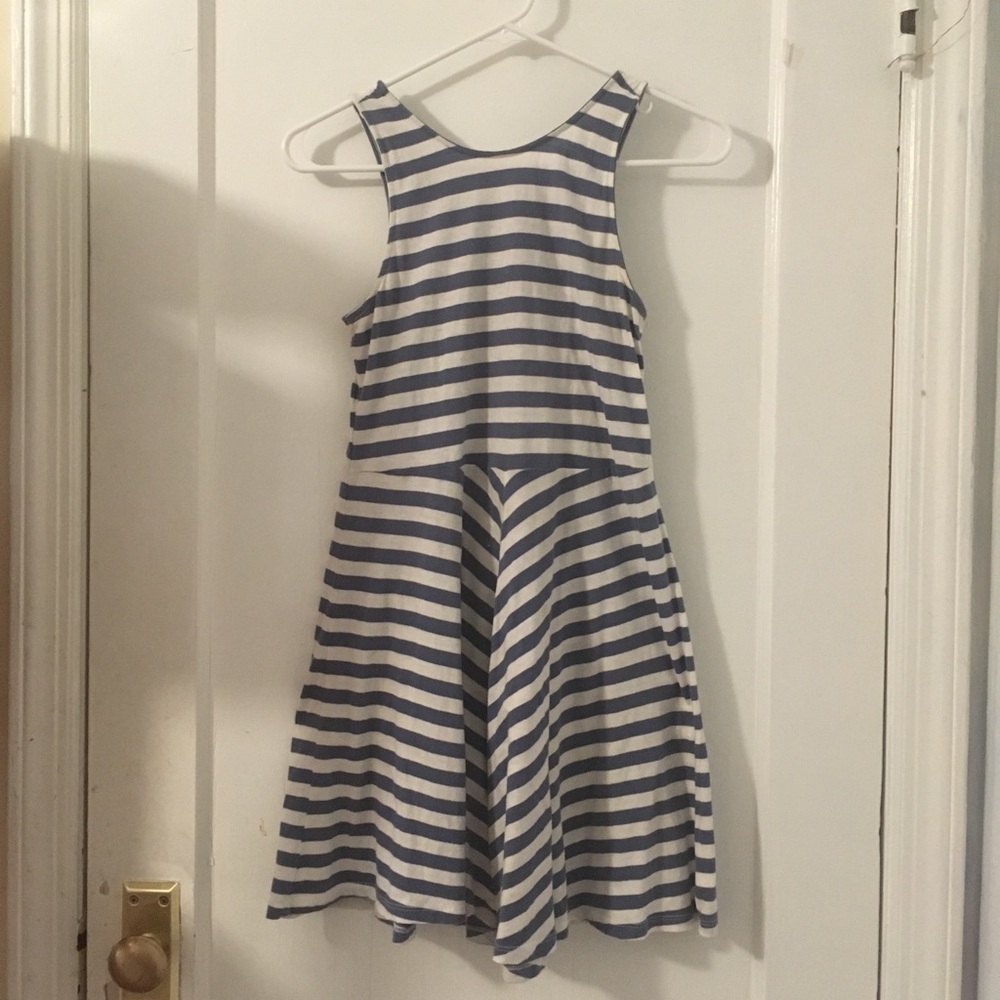 Striped blue and white dress